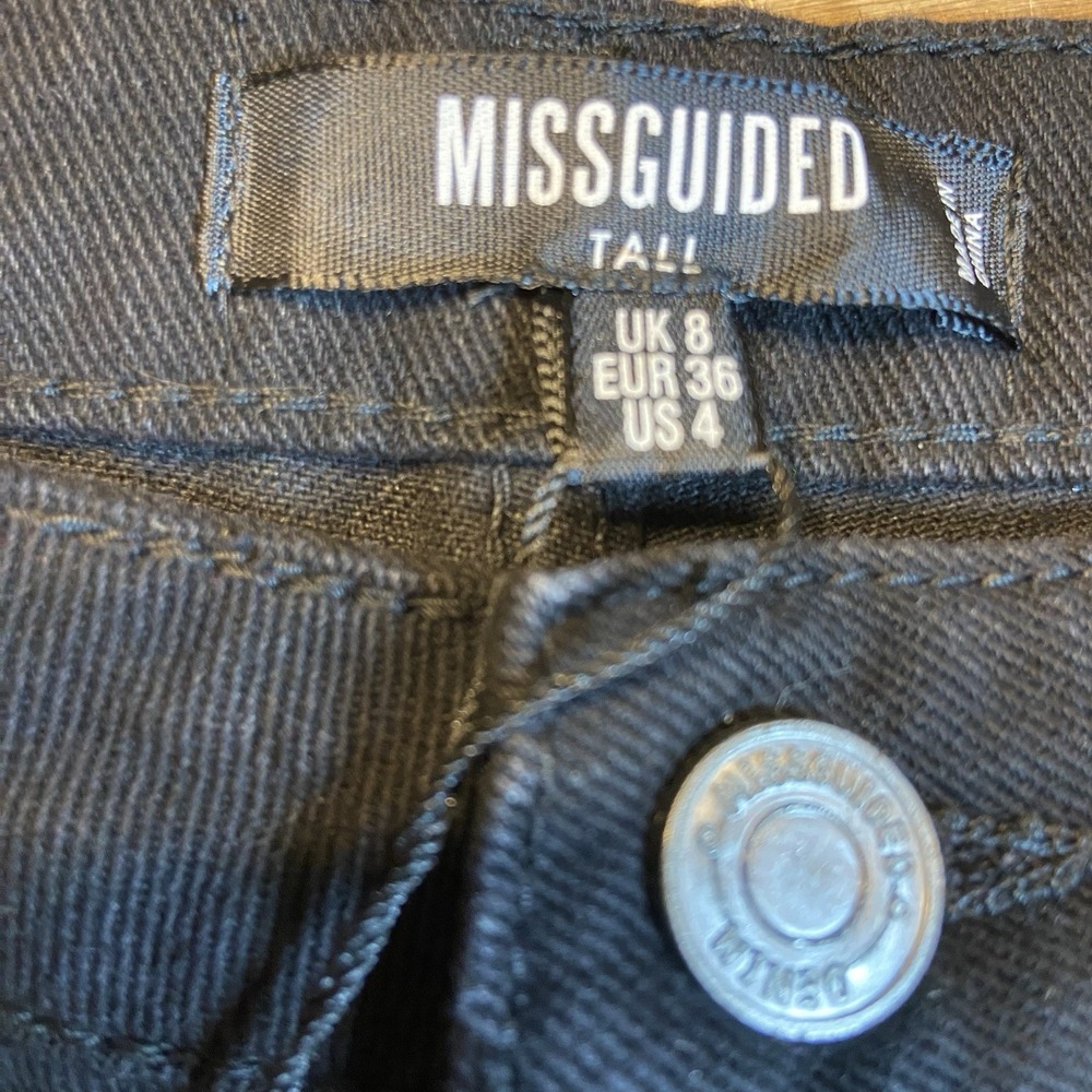 NEW Missguided Women's Riot High Waisted Mom Jeans Size Tall 4 Black - Picture 11 of 11